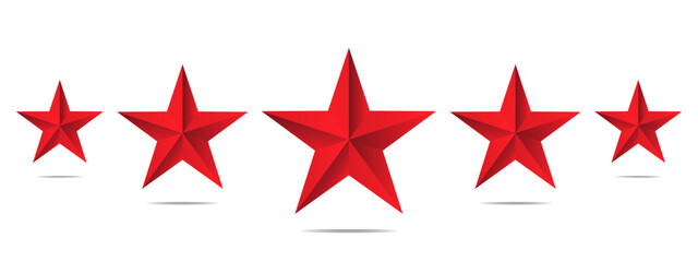 3D Five Star Rating Icon Customer Review and Feedback Concept Vector Design
