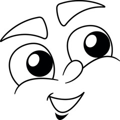Excited satisfied face emoticon vector illustration