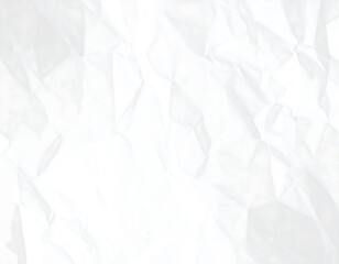 Crumpled White Paper Texture Background with Subtle Shadows and Highlights.