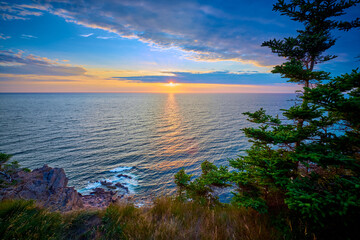 Sunset over the Gulf of St. Lawrence, Nova Scotia Canada.
