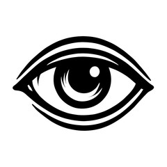 Stylized Vector Graphic of a Detailed Human Eye with Eyelashes