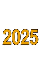Large bold graphic of the year 2025