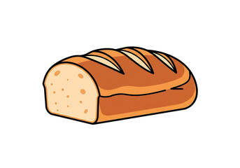 A simple illustration of a sliced loaf of bread against a solid black background.