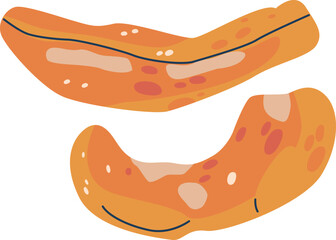 Banana dried fruits slices vector illustration