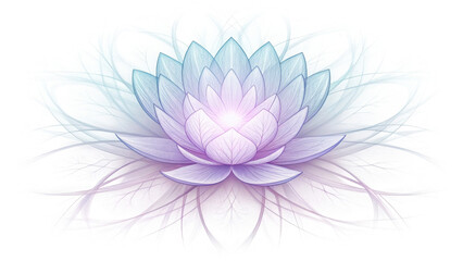 Obraz premium Ethereal lotus flower of light with glowing petals emanating soft radiance