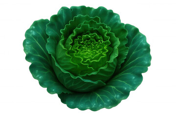 Obraz premium Fresh green cabbage isolated on transparent background, perfect for healthy food and vegan concepts