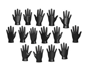 Obraz premium Collection of Black Latex Gloves for Protection and Hygiene.