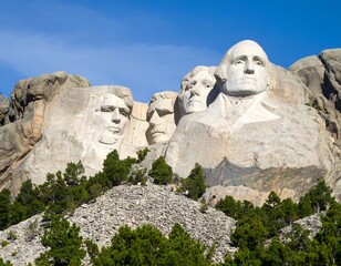 Obraz premium Mount Rushmore National Memorial: A Majestic American Landmark on Stone Mountain