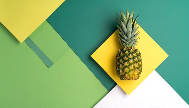 Pineapple on colorful background. (1)