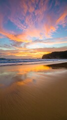 Obraz premium Colorful sunset beach scene