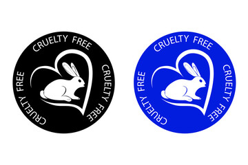 Set of stamps cruelty free, set of labels cruelty free