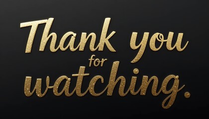 Thank You for Watching Gold Text on Black.
