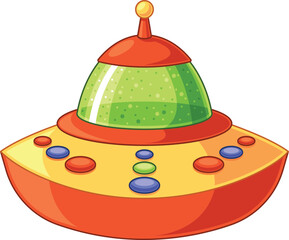 Flying ufo alien spaceship vector illustration