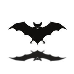 Eerie bat in flight shadow, perfect for Halloween designs, spooky themes, and nocturnal projects originally a vector graphic for easy scaling