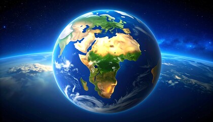 Fototapeta premium Earth with Space, Globe, and Sunrise.