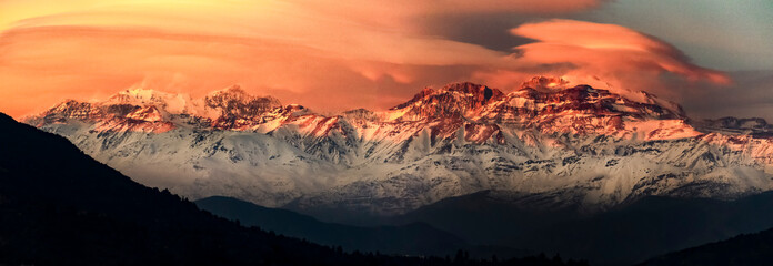 Vista de la Cordillera de los Andes desde Santiago de Chile