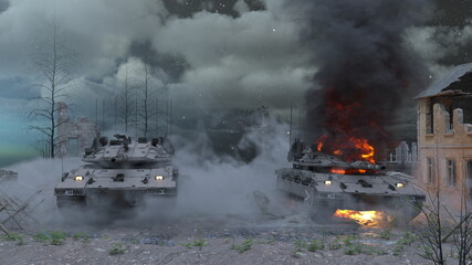 戦場　3DCGレンダリング