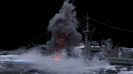 Obraz premium 艦艇 3DCGレンダリング