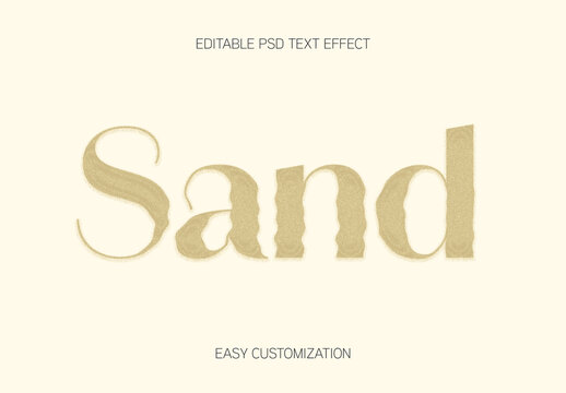 Soft Flat Font Beige Text Effect Sand Grain Vintage