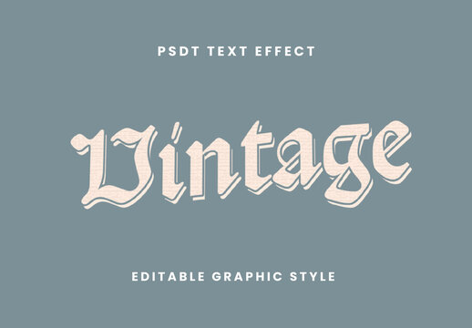 Beige Flat Victorian Font Vintage Texture Gothic Retro Text Effect