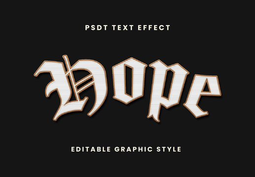 Beige Flat Victorian Font Medieval Vintage Gothic Text Effect
