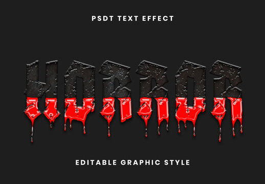 Black And Red Halloween Font Horror Bloody Dripping Text Effect