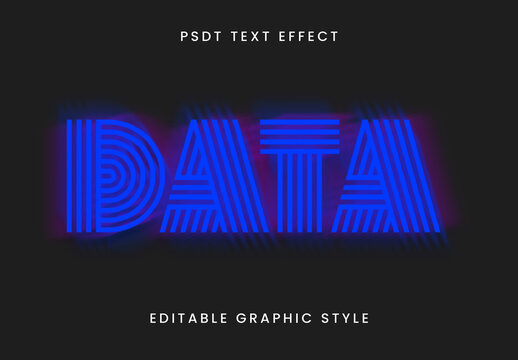 Blue Distortion Font Lines Retro Glitch Futuristic Text Effect