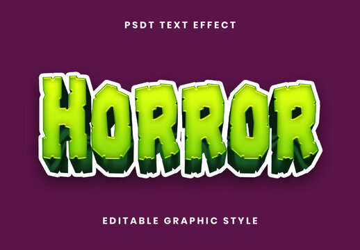 Green And Black Halloween Font Horror Block 3D Text Effect