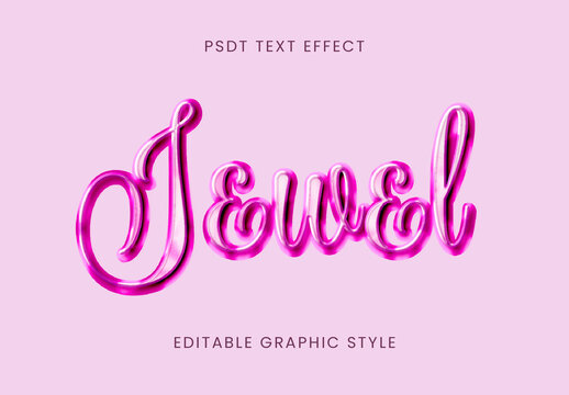 Pink Princess Modern Calligraphy Font Jewel Luxury Glossy Text Effect