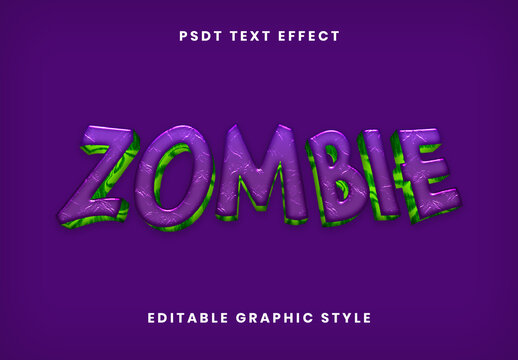 Purple And Green Halloween Font Zombie Horror Creepy Text Effect