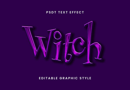 Purple Halloween Font Witch Glossy 3D Text Effect