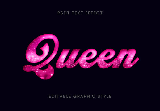 Pink Princess Modern Calligraphy Font Sparkle Glam Glitter Text Effect