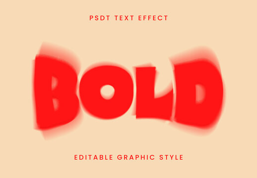 Red Bold Blurred Font Cartoon Funny Text Effect