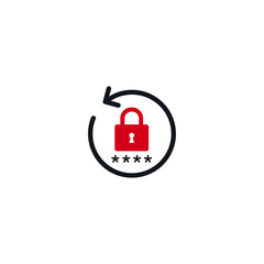 Lock password Logo icon flat vector design