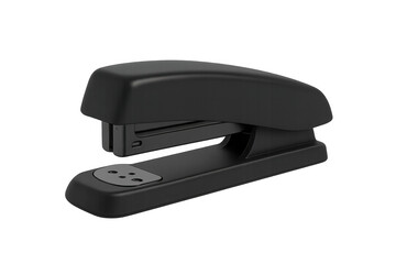 Black stapler on transparent background for easy integration into projects