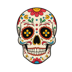 Sugar Skulls PNG File – Colorful Mexican Day of the Dead Decorative Skull – Isolated on Transparent Background PNG for Crafts & Digital Art