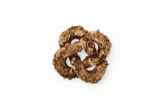 Knotted root, studio shot, white background, herbal remedy