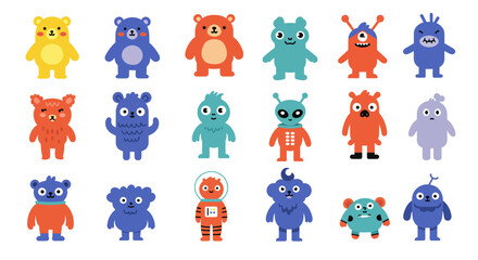 Vector Cartoon Collection Illustration of Random Characters and Objects