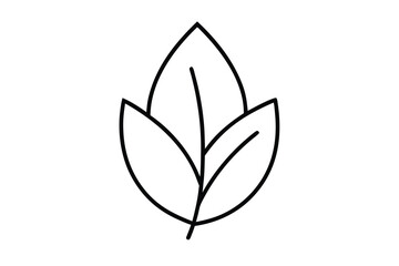 minimalist vector icon of a leaf  monoline style