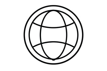 minimalist vector icon of a globe  simple outline