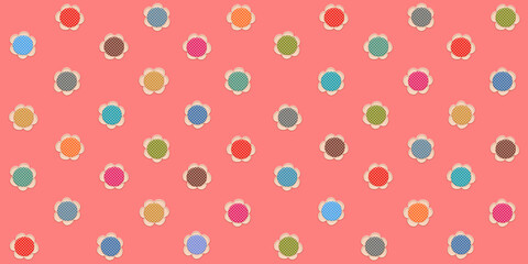 vintage colorful pastel floral seamless pattern. cute minimal emboss flower background. wallpaper for baby or child.