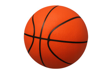 Realistic 3d basketball ball rotating on transparent background