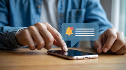 Checking phone for new notifications, staying connected and informed today