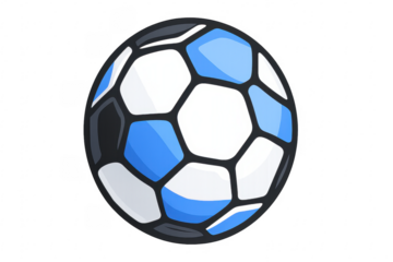 Classic soccer ball floating on transparent background