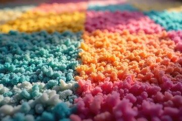 Fototapeta premium Plush Textured Carpet with Vibrant Summer Colors Warm, Inviting Home Decor