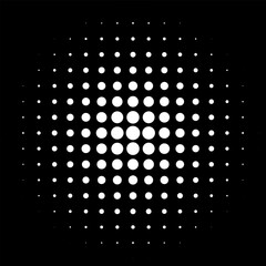Pop art comic style dotted circle halftone pattern. Abstract dotted circles, round halftones geometric dots, pop art texture. Illustration halftone effect round shape.