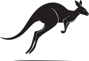 Kangaroo vector illustration with a baby kangaroo jumping in an Australian-style cartoon