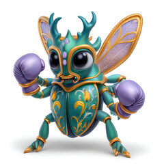 Fototapeta premium Cute Boxing Beetle Character