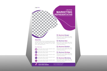 Creative vector flayer design template for company. Illustration minimal individual layout with gray stripes AIEPS and JPEG category. Simple and clean design.