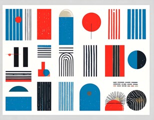 Abstract geometric shapes composition (1)
